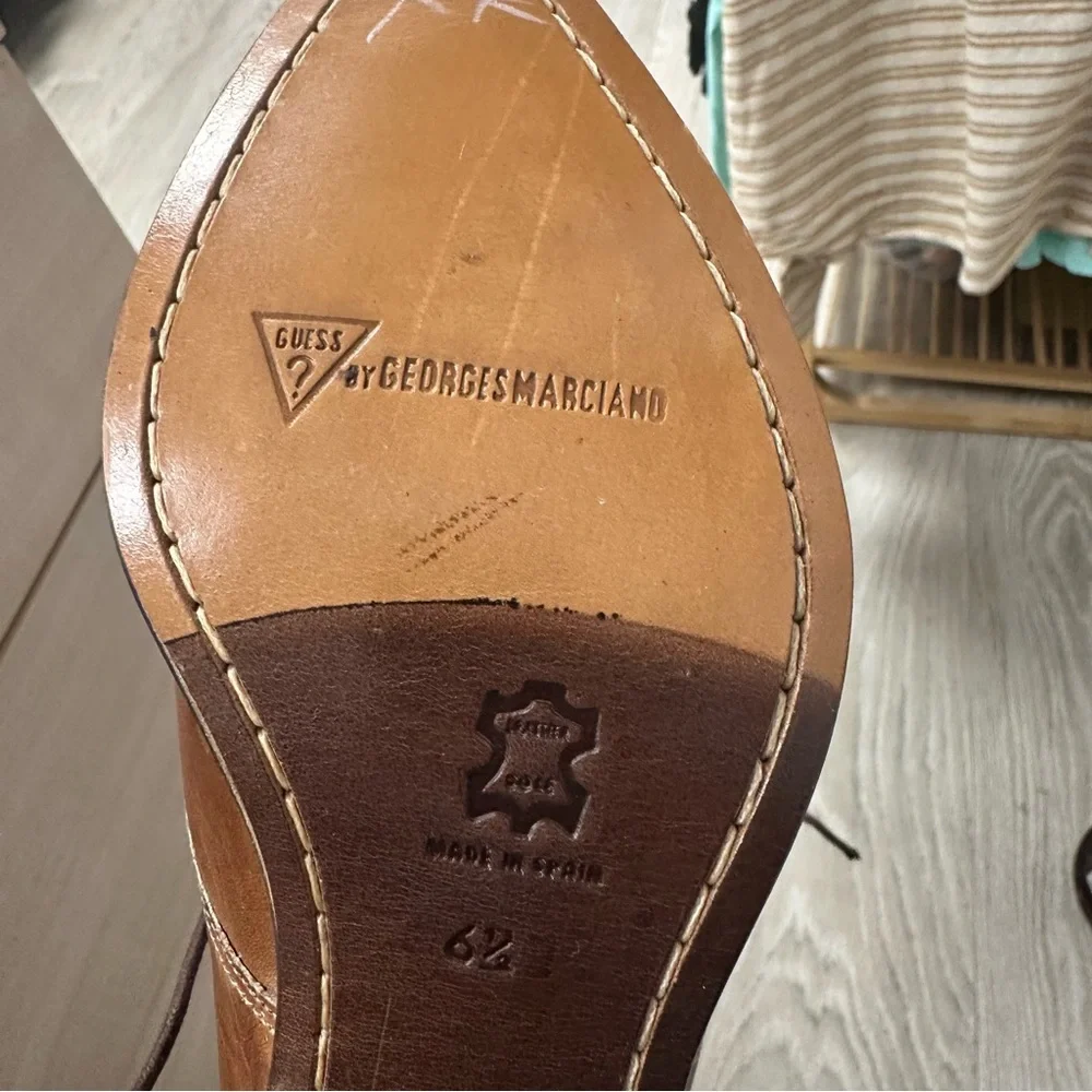 Women’s Vintagr Brown Leather Lace-Up Western Boots - Picture 9 of 13